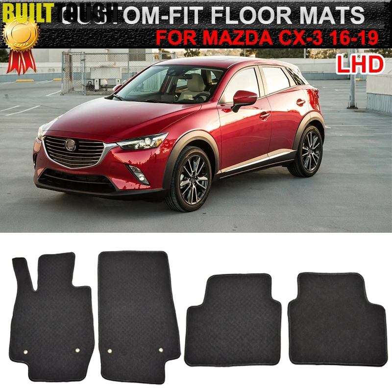 Для Mazda CX-3 CX3- LHD Автомобильный коврик, коврики, коврик, подкладка из нейлона и резины, передняя и задняя