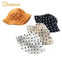 Новая модная Детская кепка в горошек для мальчиков, хлопковая шапка для маленьких девочек, летние детские шапки на осень и весну, Детская кепка, 5 цветов