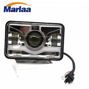 

Marlaa 4x6" inch LED Rectangular Headlights Replacement for H4651 H4652 H4656 H4666 H6545 Peterbil Kenworth Freightinger 1pcs