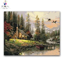 Diy краски по номерам пейзаж картины Томас известный картины раскрашивания по номерам для гостиная украшения оформлена