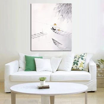 

Large Hand Painted Abstract river boat Landscape Oil Painting On Canvas Wall Picture for Living Room Bedroom Office Home Decor