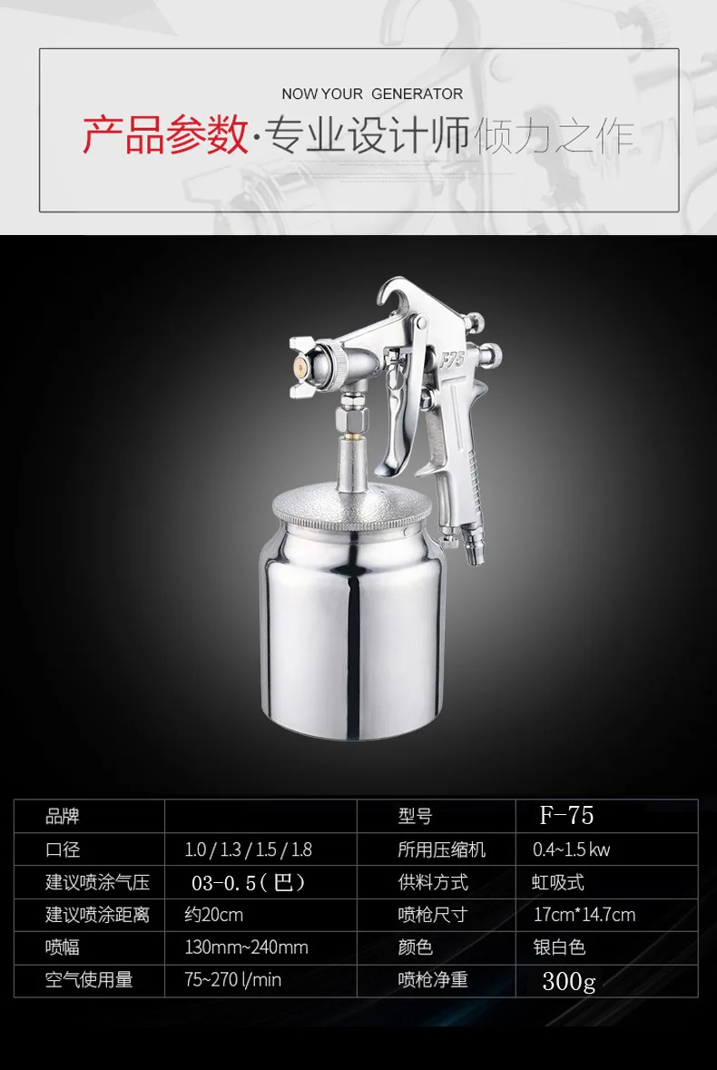 LTZFTL 750cc Hand Pro professional spray gun wood house car paint tool painted high SPRAY GUN