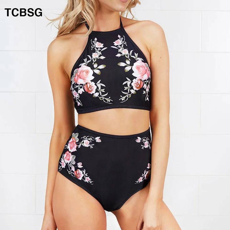 

TCBSG 2019 Sexy Bikini Swimwear Women Swimsuit Retro Vintage Print Beach Wear Bathing Suit Swim Wear Bikinis Set Biquini