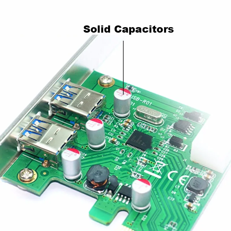 En-Labs 2 Порты PCIE PCI-e к USB 3,0 карты расширения usb-хаб контроллер сетевая карта адаптер для настольных ПК w/Molex 4 pin Мощность