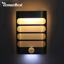 Перезаряжаемый Ночной светильник с датчиком движения, светодиодный беспроводной настенный светильник, ночник, Автоматическое включение/выключение для детской прихожей, дорожек, лестниц 18650