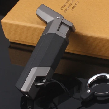 

Portable Windproof Stainless steel Butane Jet 1300 C Turbo Torch Lighter Key Ring Random Color
