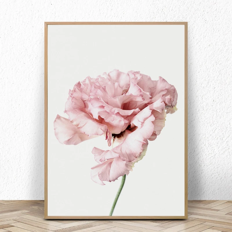 Scandinavian Poster Quotes Nordic Flower Rose Minimalist Wall Art Canvas Print