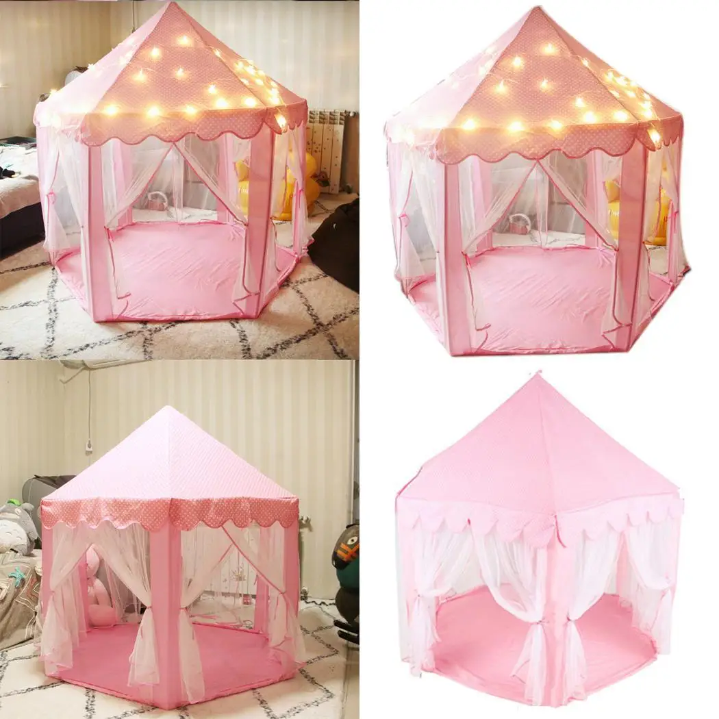 

Girl Princess Tents with LED Lights Kids Gifts Playhouse Children Indoor Games Beautiful and remarkable princess