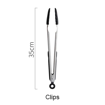 Силиконовая лопатка термостойкая ложка для супа антипригарная специальная кухонная лопатка кухонные инструменты - Цвет: clips