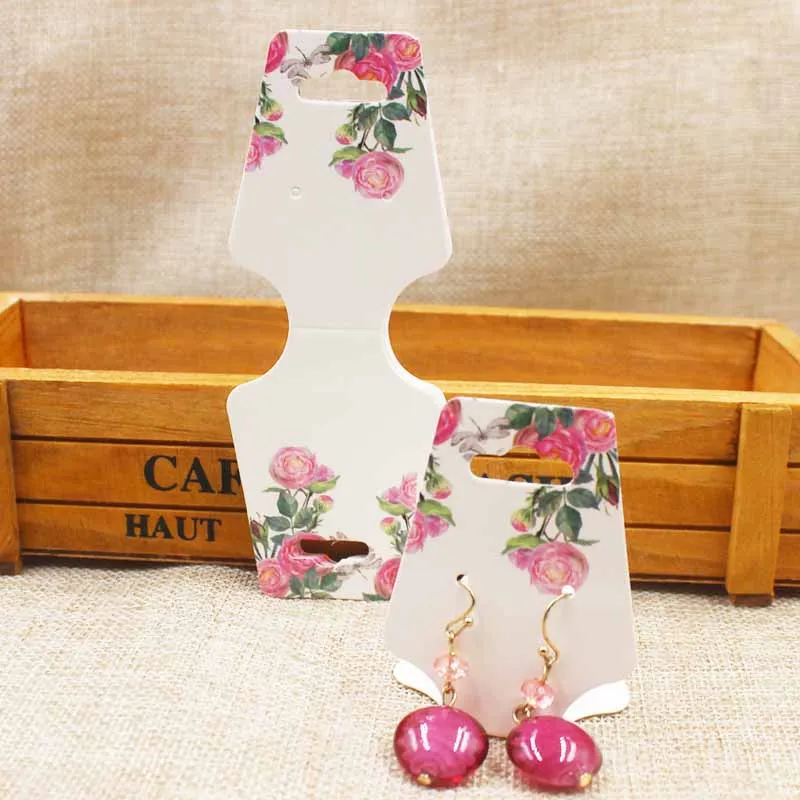 50pc jewelry card+50fold sticker per lot Earrings and Necklace Display Cards DIY Handmade jewerly necklace set tag card