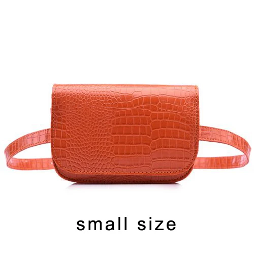 Роскошная Брендовая женская сумка на пояс с узором «крокодиловая кожа» из искусственной кожи, подходит для телефона 5,5 дюймов, забавные сумки для женщин, кошелек на ремне для путешествий - Цвет: Оранжевый