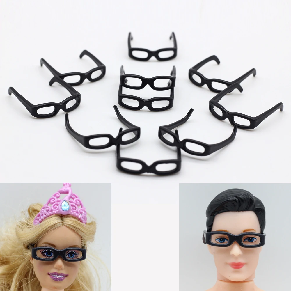 Black 10Pcs set sunglasses For Barbie Doll Accessories