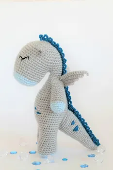

Crochet Amigurumi Dragon Stuffed Animal baby Toy doll rattle
