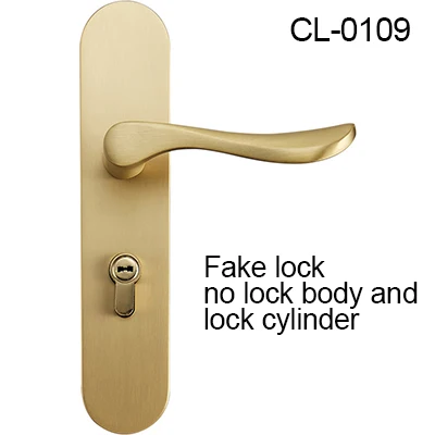 Golden Fake Lock High Quality 1Set Solid Brass Door Lock Set Comfortable Handle Interior Door Locks Security Anti-theft Room Door Lock Gold/Black - Цвет: Golden Fake Lock