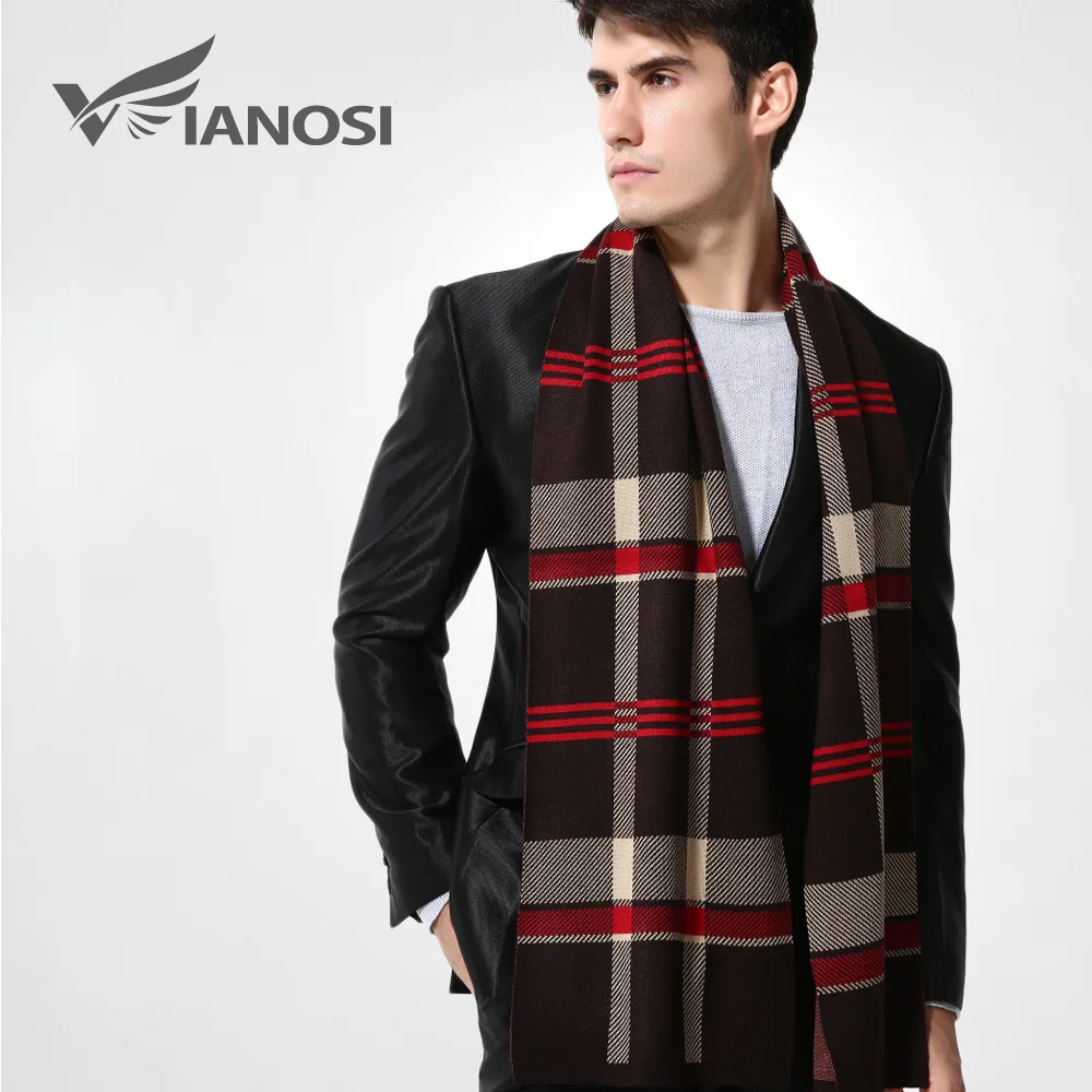 [VIANOSI]  Wool Plaid Scarf Man Winter Brand Scarf Men Fashion Designer Shawl Bussiness Casual Scarves MA009 head wraps for men Scarves