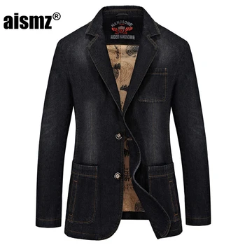 

Aismz Men Fashion Demin Blazer New Arrival Full Sleeve Straight Single Breasted Spring Suits Plus Size M-4XL blazer masculino