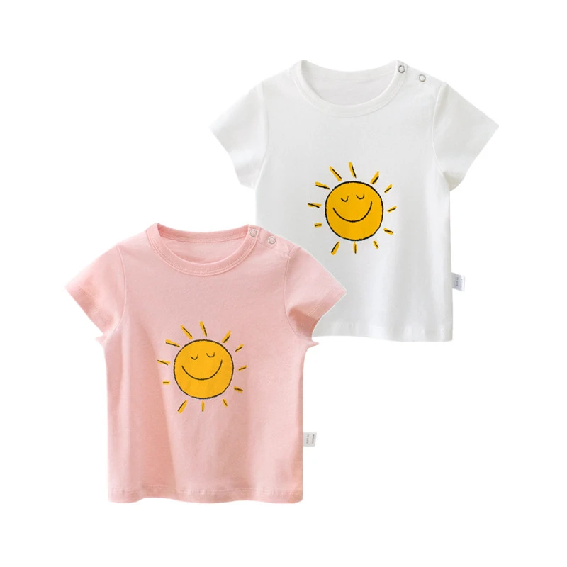

2019 Summer New Korean Children's Clothing Short-sleeved T-shirt Toddler Kids Casual Tops Baby Girls Cotton Clothes