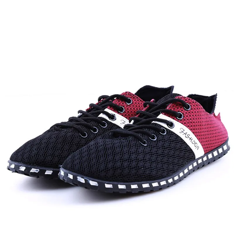

1pair Casual Shoes Men's Spring Air Mesh Fabric Cloth Patchwork Loafers Leisure Canvas Shoe For Men Cool Walk Shoes Big Size