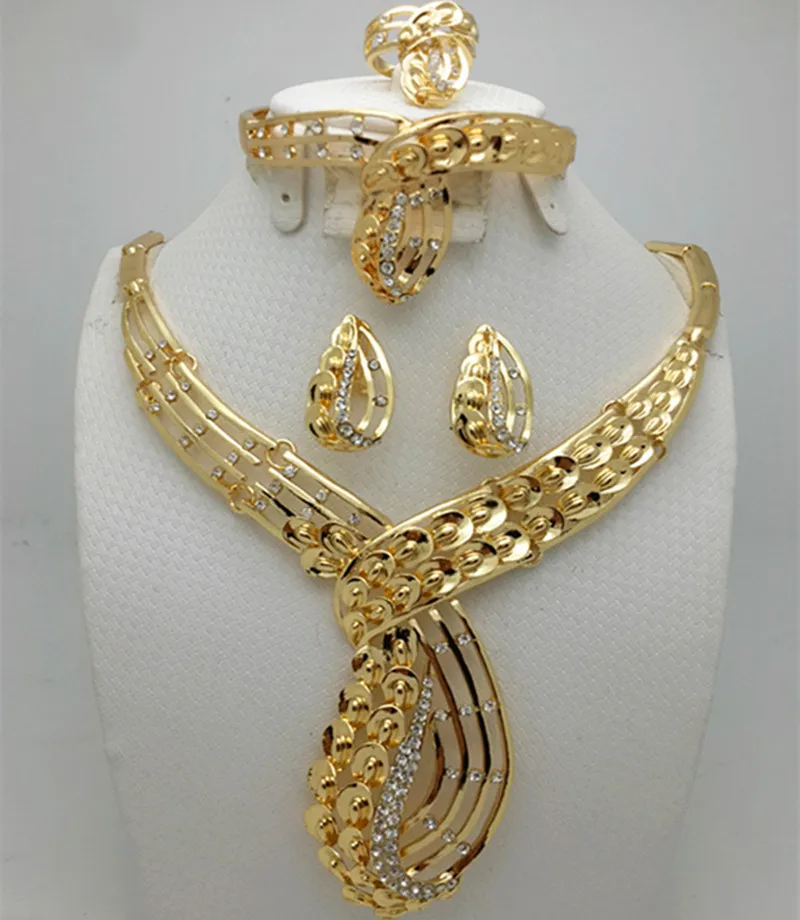 2016 New Fashion Dubai Jewelry Set Gold Color Romantic