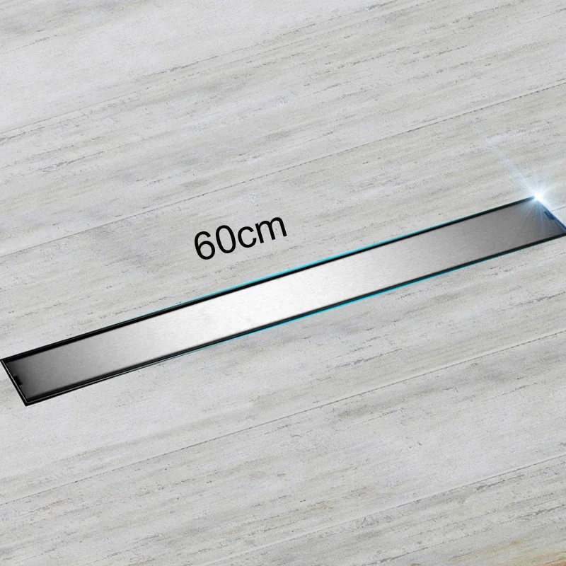

Quality 60 cm Odor-resistant Floor Drain Cover Rectangle SUS304 Stainless Steel Shower Floor Drain / Drainer