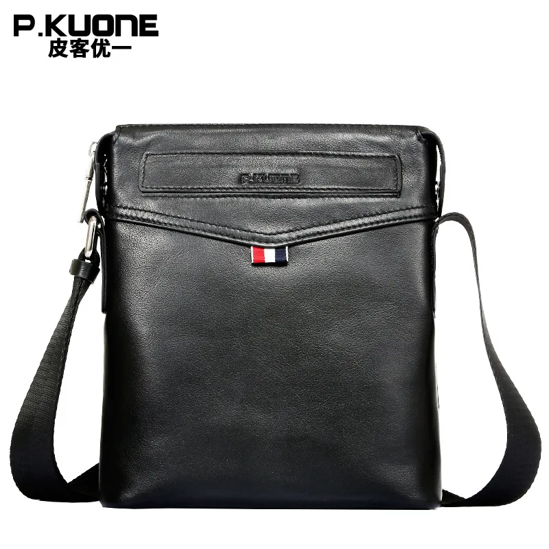 High Quality Men Messenger Bag Fashion Genuine Leather Briefcase Bag Casual Crossbody Business Bag Black P611013