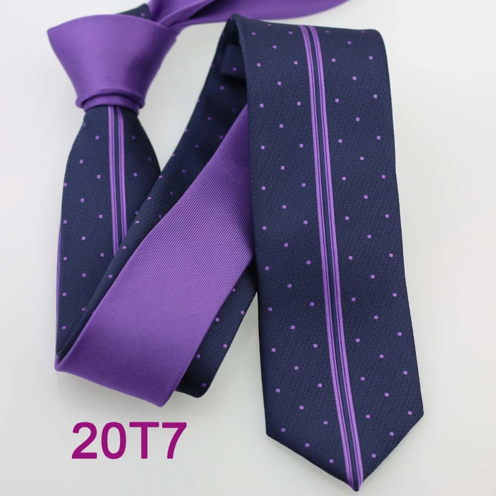 yibei coachella ties skinny tie new design purple knot contrast