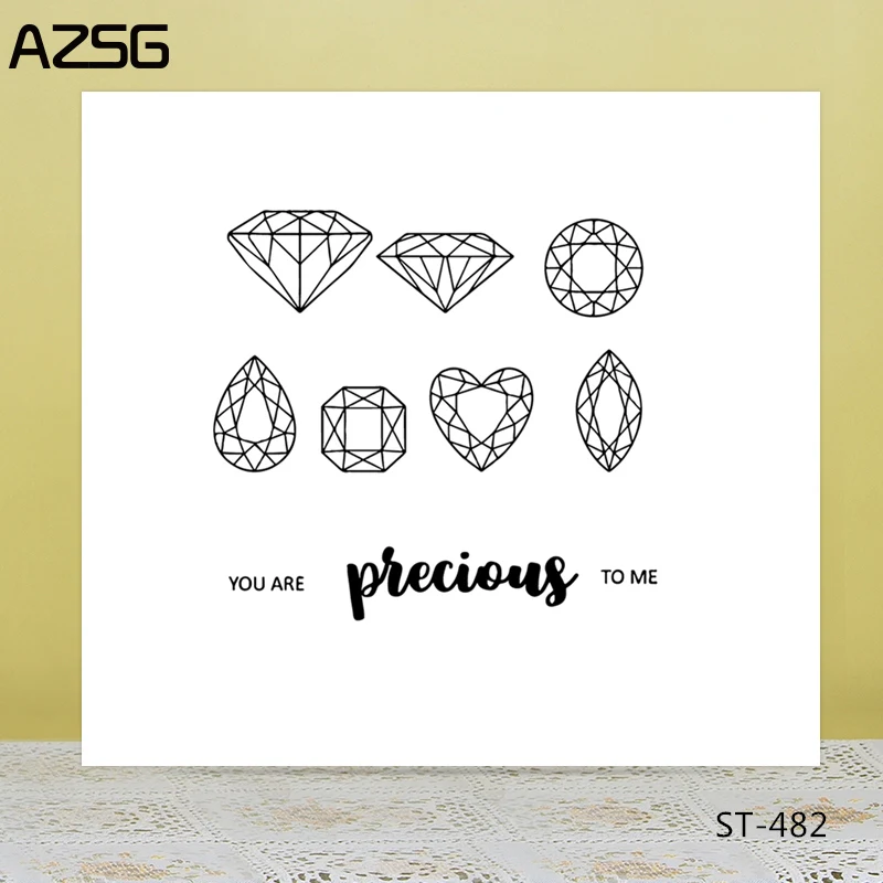 

AZSG Precious Gemstone Clear Stamps/Seals For DIY Scrapbooking/Card Making/Album Decorative Silicone Stamp Crafts