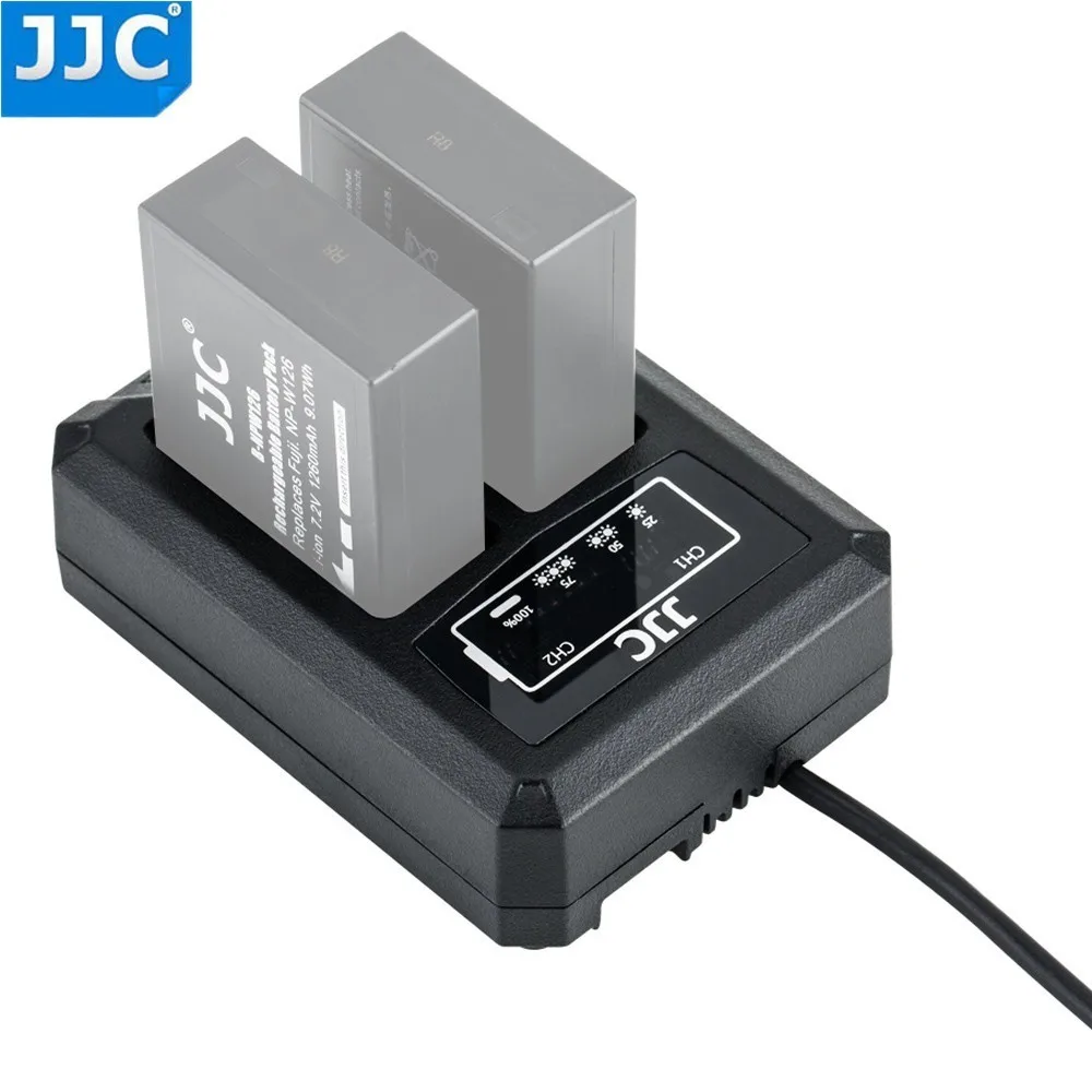JJC USB зарядное устройство для путешествий с двумя аккумуляторами Fuji Fujifilm|Зарядные