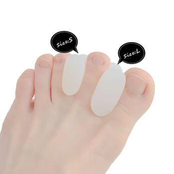 

4Pcs Small Size+Large Size Silicone Toes Care Foot Thumb Separator Toes Hallux Valgus Aligner Toes Support Massager D0599