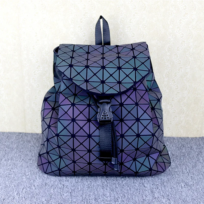 Дорожная сумка для хранения с геометрическим бриллиантом, сетчатый рюкзак, Светящийся рюкзак для путешествий, мужские и женские рюкзаки для девочек-подростков, голограмма, школьная сумка