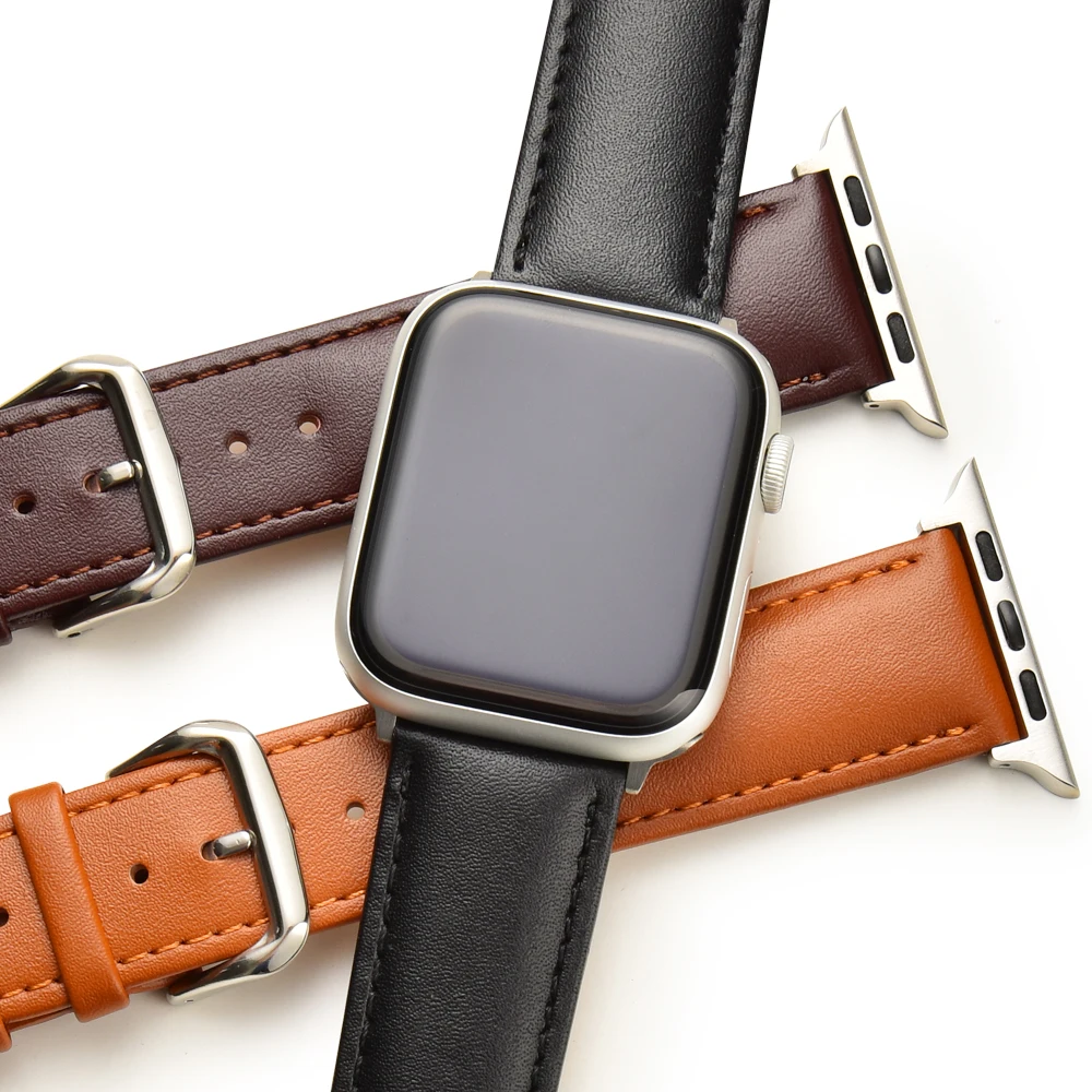 MU SEN кожа Watchb Apple watch браслет черный пояс ремешки натуральная кожа ремешок Группа 38 мм 42 мм iwatch серии 3/2/1