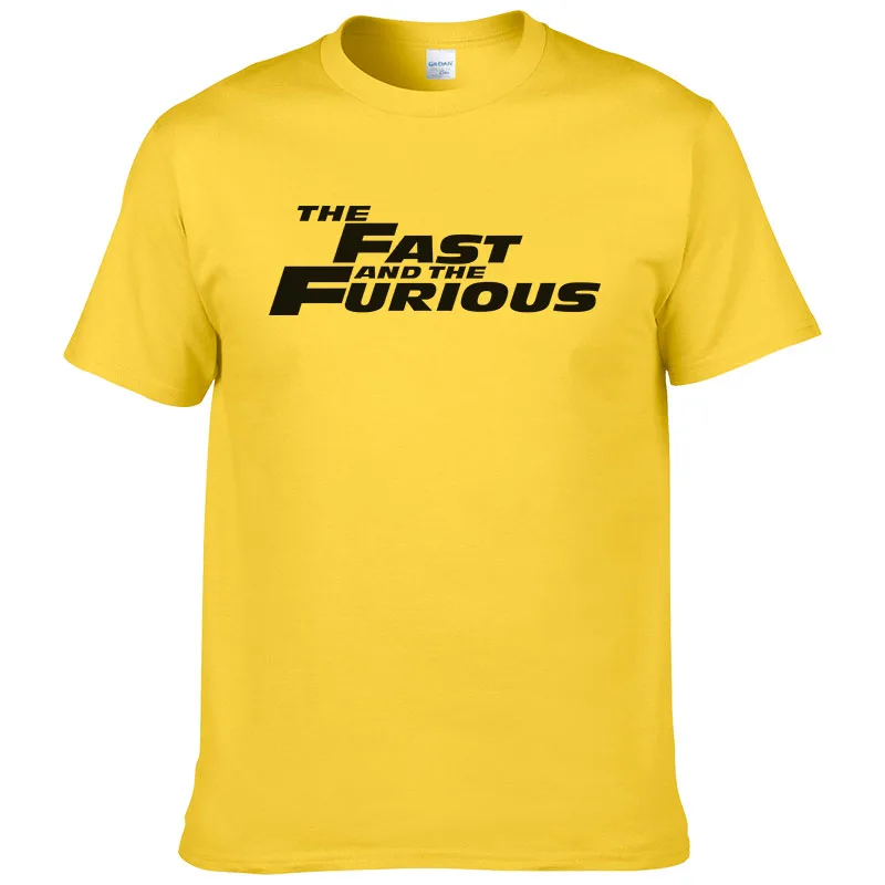 Мода хлопок футболка Для мужчин Форсаж человек Форсаж летняя футболка Повседневное короткий рукав с Футболки для девочек#237 - Цвет: yellow