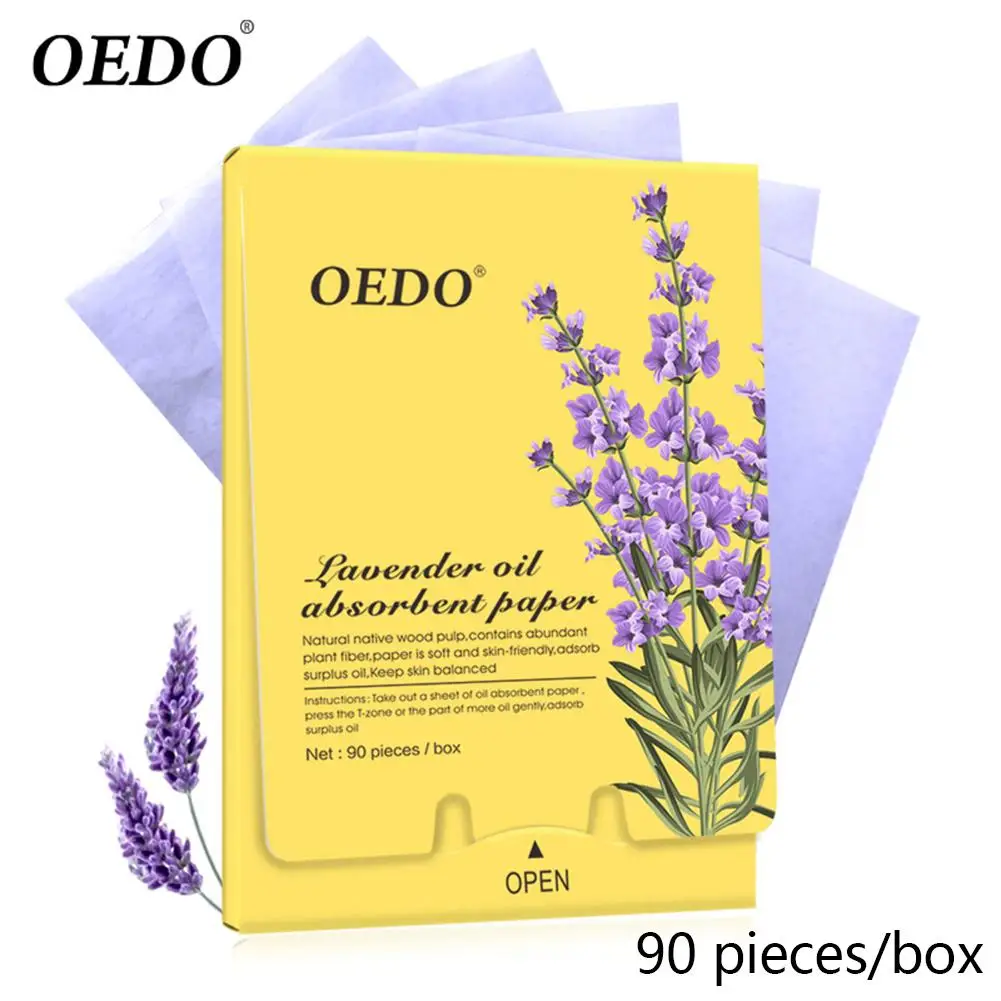 

90pcs/box Lavender Oil Absorbent Paper Sheets Face Care Repair Skin Care Reduce Oil Keep Face Clean Ance Treatment Whitening 20
