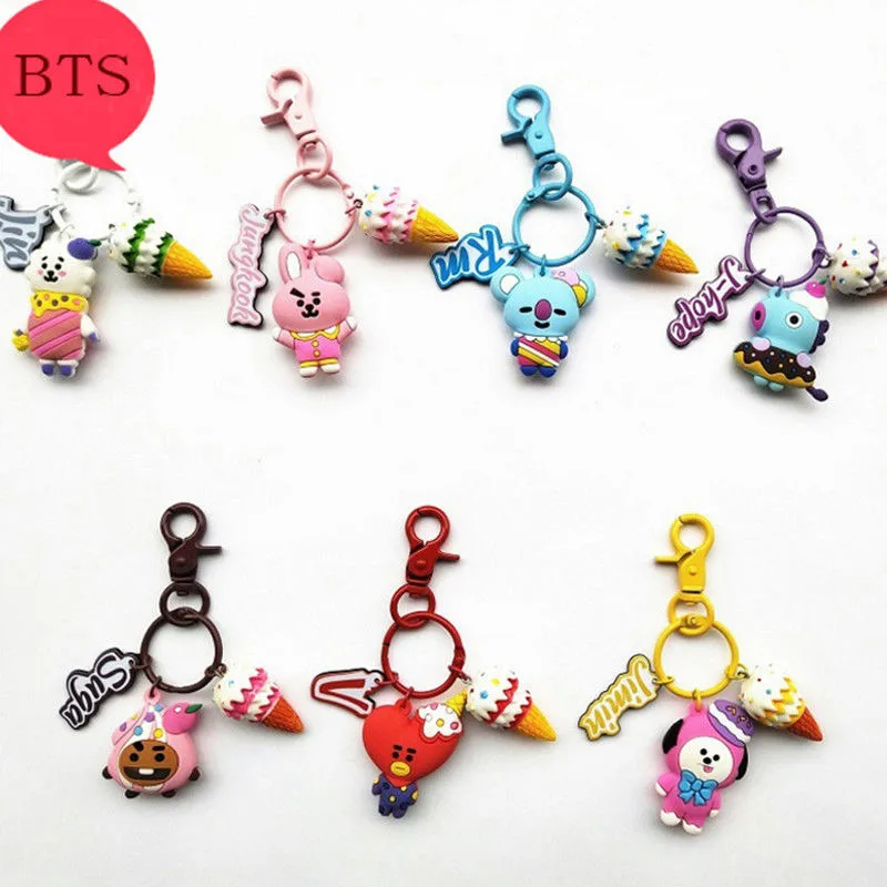 Акриловая сумка Подвеска модные креативные брелки BTS BT21 брелок Bangtan для мальчиков Kpop аксессуары для ключей специальный подарок Горячая Распродажа