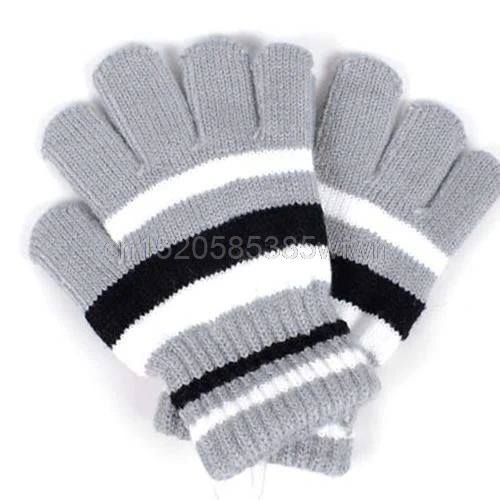 Детские Волшебные эластичные варежки для мальчиков и девочек; вязаные перчатки; зимние теплые перчатки; Прямая поставка;# HC6U - Цвет: grey