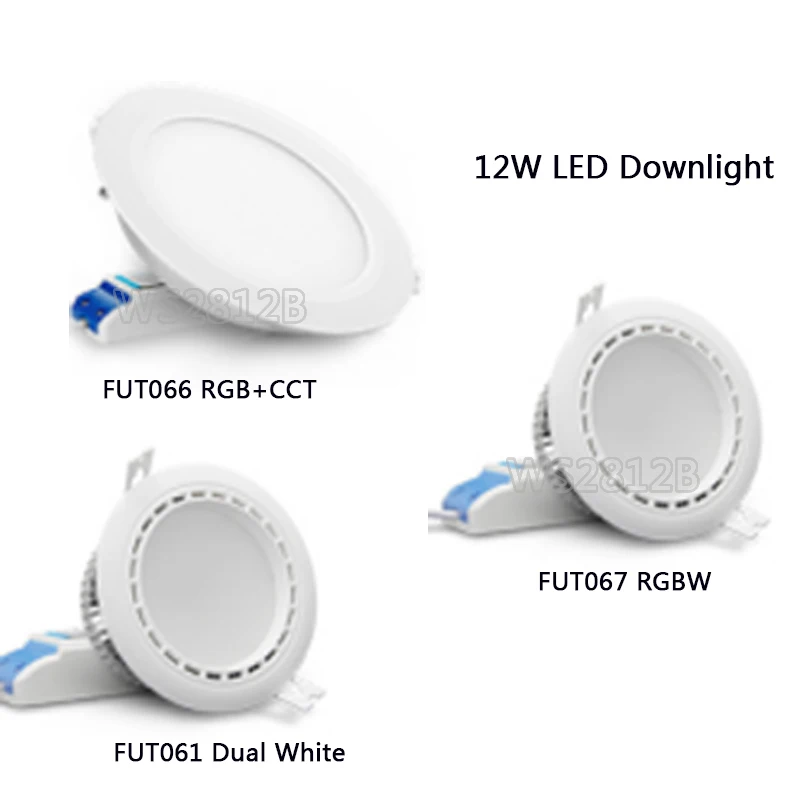 

12W 2.4G Miboxer Dual White/RGB+CCT/RGBW LED Downlight AC86-265V FUT061/FUT066 Led panel light Round dimmable&remote