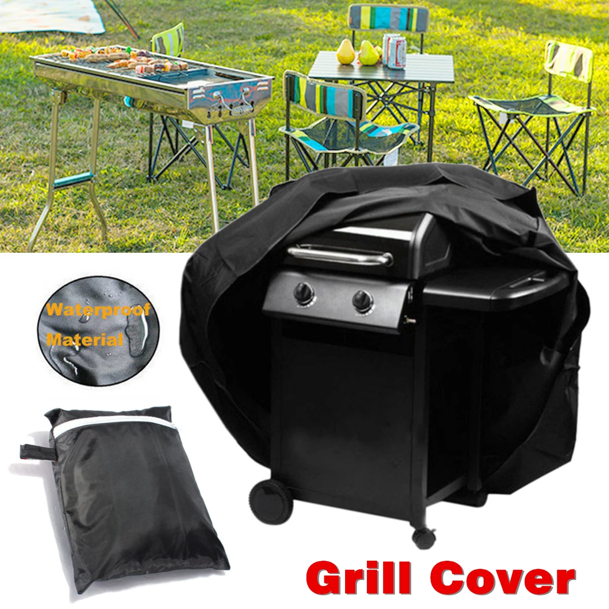 BBQ Grill Barbeque Cover Waterproof Outdoor Rain Grill Barbacoa Anti Dust Protector for Charcoal