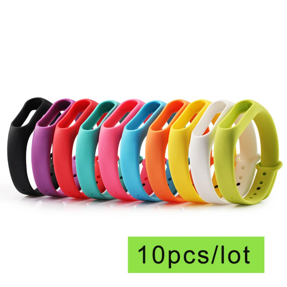 10 шт./лот оптовая продажа умные аксессуары для Mi Band 2 ремешок Xiaomi Miband браслет |