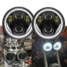 2 х 5,75 дюйма гладить Dyna 883 фары 5 3/4 «светодиодный фары DRL для Triumph Rocket iii 3 Скорость tripl и Street Triple 5,75 «лампа