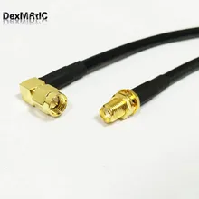 SMA штекер с прямым углом на внутренний разъем SMA гайка прямой косичка кабель RG58 50 см/100 см для беспроводной антенны