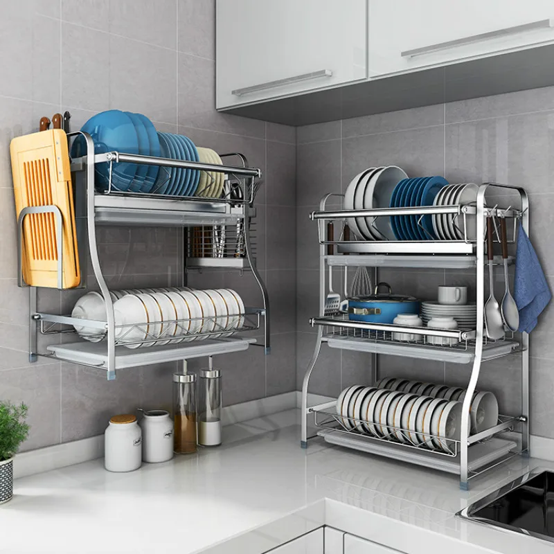 

Dish rack drain 304 stainless steel kitchen racks to dry dishes dishes and chopsticks supplies storage box drain bowl shelf