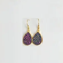 9 Цвета Drusy Длинные Висячие серьги водослива Tear имитация хрустальный камень агат серьги золото ювелирный бренд для Для женщин KS 75