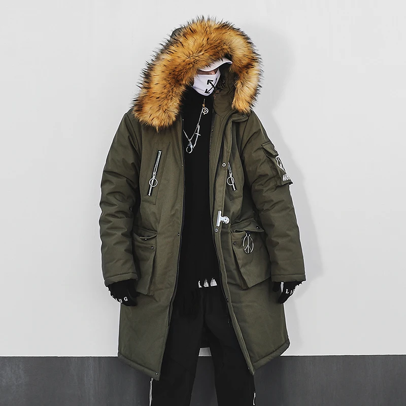 

Winter Warm New Men's Cotton Clothing Fashion Hip Hop Thick Warm Cotton Jacket Large Size Warm Coat US Size Xs-XL