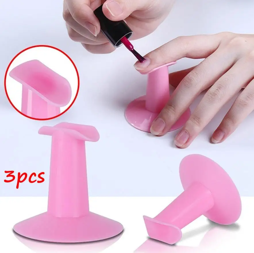 

High Quality Practical Pink 3PCS Professional Nail Art Painting Tools Finger Stand Support Manicure Tools Finger Seat Nail Shop