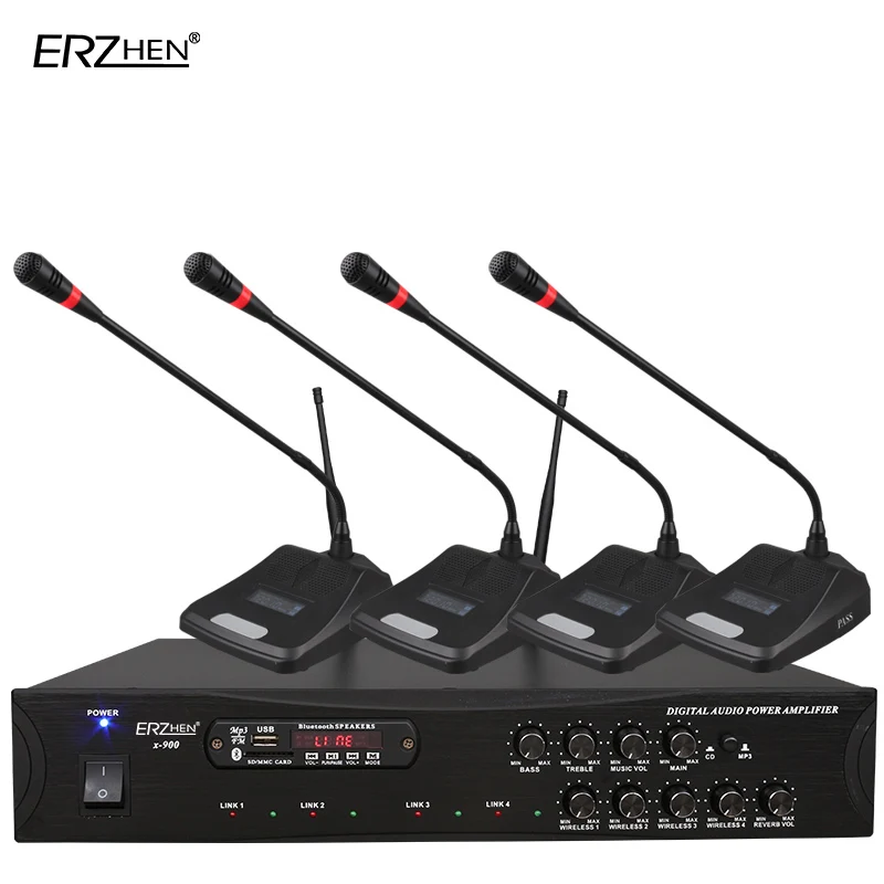 

Microphone Amplifier all-in-one machine 900B 4-channel wireless Bluetooth Built-in FM radio USB SD card MP3 PLAYER high under on