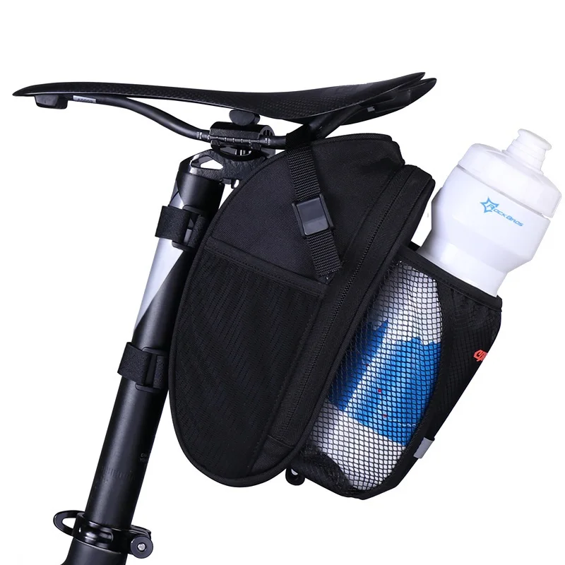 Top Bike Saddle Bag Rainproof Black Nylon Rear Rack Water Bottle Bag For Bicycle Fold  Universal Fietstassen MTB Cycling Accessories 0