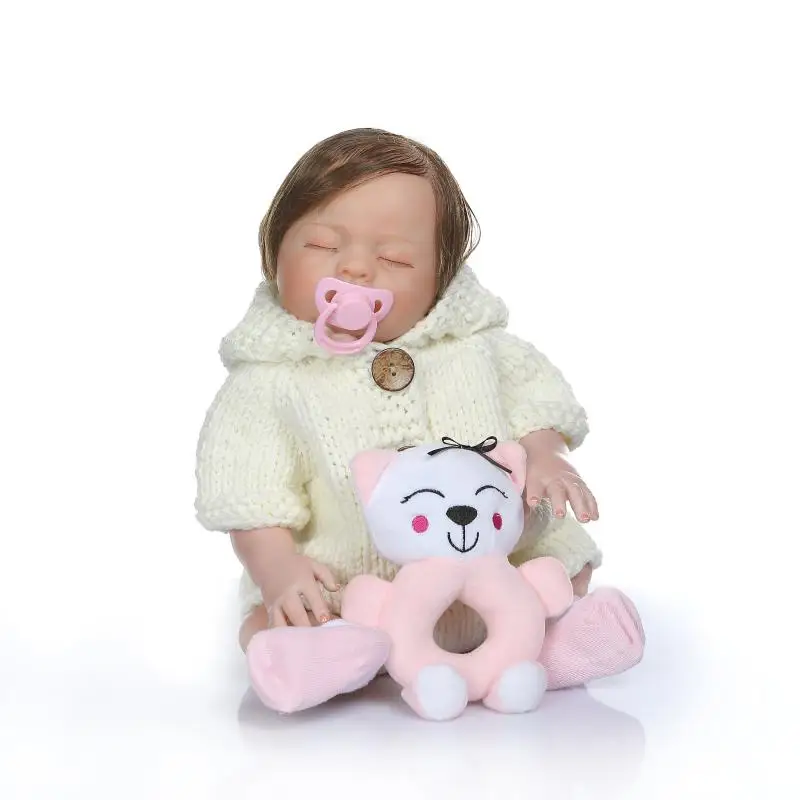 

50cm Full silicone Vinyl newborn Toddler Babies Dolls 20inch baby princess Girls Birthday Gift Present Child Play House toy