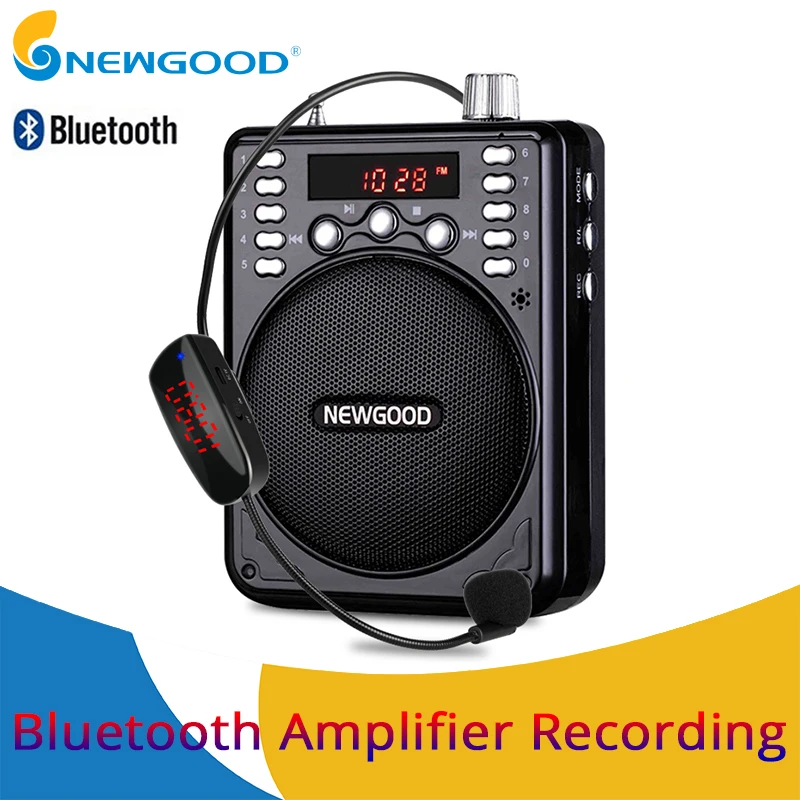 

Mini Portable Voice Amplifier Bluetooth Speakers Loudspeaker Recording With FM Radio Wireless Microphone For Teachers Tour guide