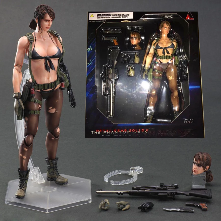 

25cm Play Arts Kai Metal Gear Solid 5 The Phantom Pain Quiet Venom Snake PA PVC Action Figure Doll Toys Kids Gift Brinquedos