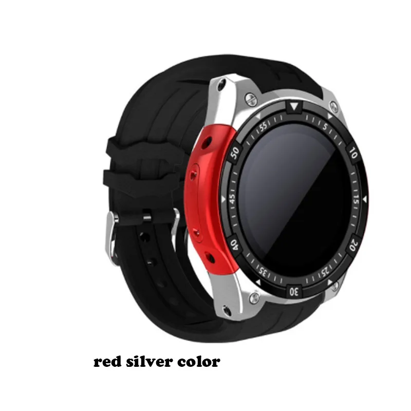 Лучшие продажи мужские Смарт-часы 3g wifi gps 8 GB rom 512 MB ram 1," Smartwatch сотовый телефон часы Пульс ритм android 5,1 наручные часы - Цвет: red silver
